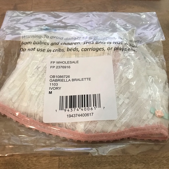 Free People Boho Lace Feminine Floral Bralette Bra - Picture 9 of 9